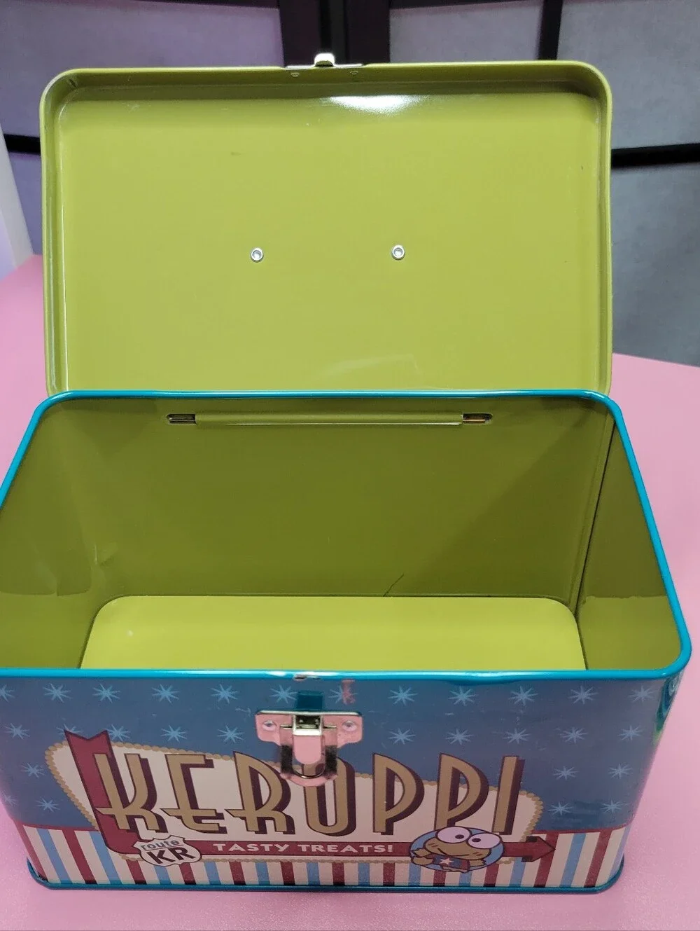1996 Vintage Sanrio Keroppi Route KR Tasty Treats Tin